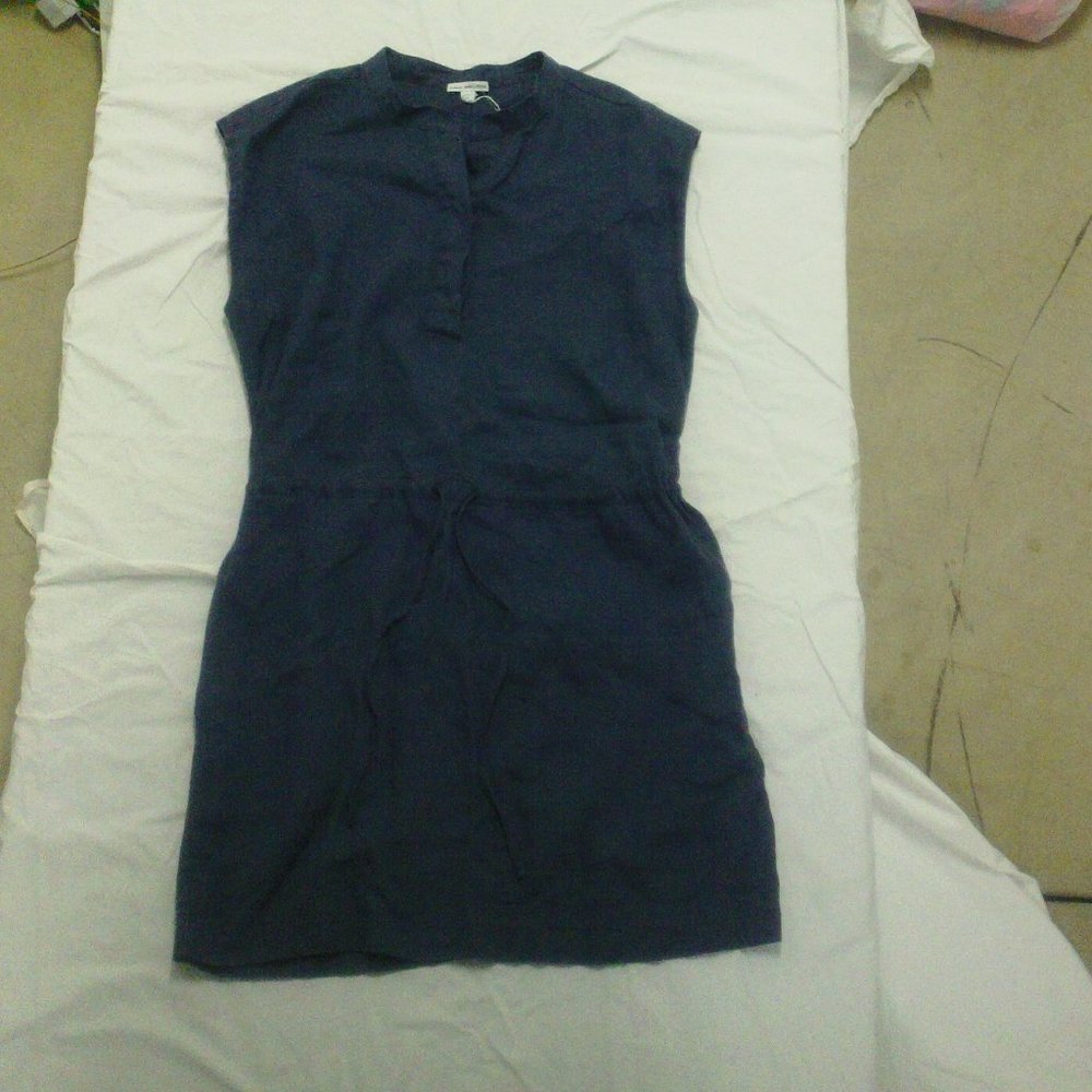 James Perse Linen Dress XL Navy NWT